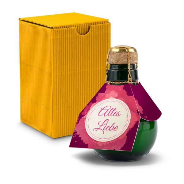Kleinste Sektflasche der Welt! Alles Liebe — Inklusive Geschenkkarton, 125 ml