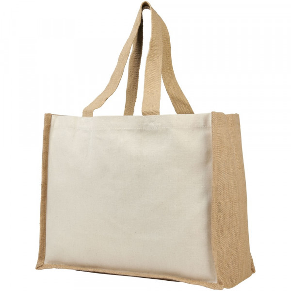 Varai 320 g/m Canvas und Jute Einkaufstasche 23L