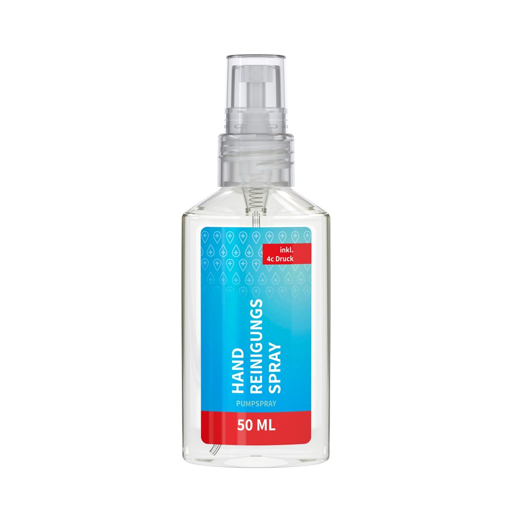 Handreinigungsspray, 50 ml, Body Label (R-PET)