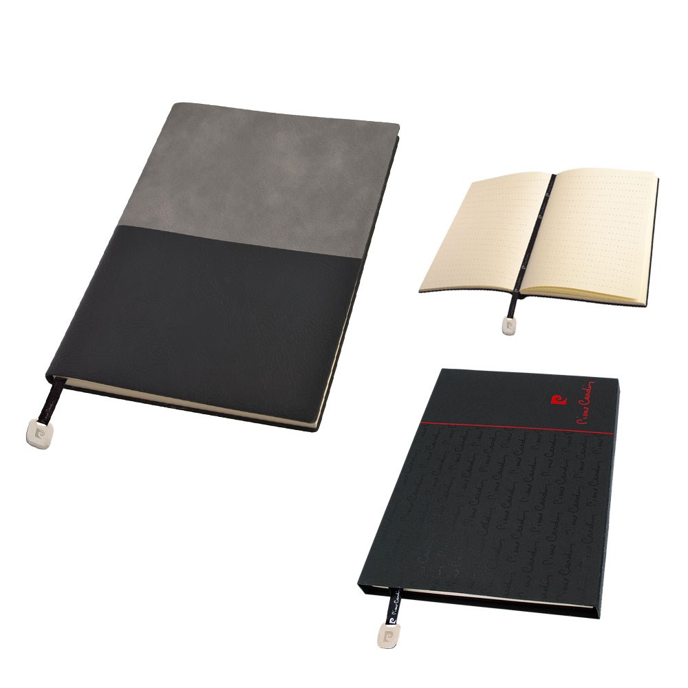 Pierre Cardin® REPORTER Notizbuch A5, grau/schwarz