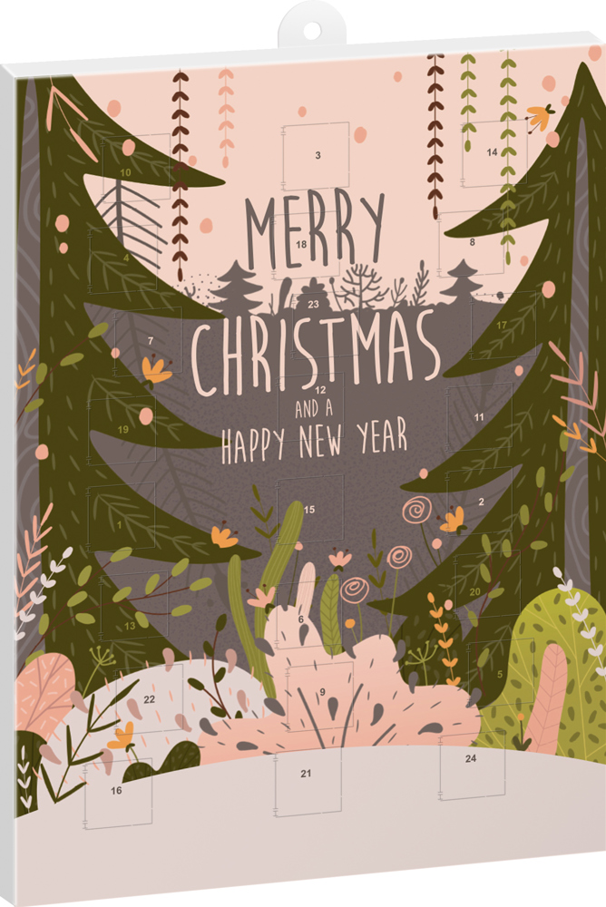 reinpapier® Classic-Adventskalender STANDARDMOTIV, Wald abstrakt - M087