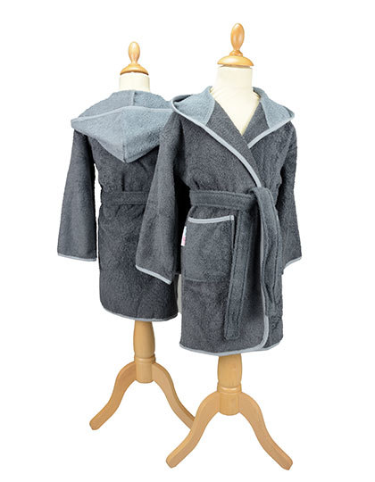 ARTG - Boyzz&Girlzz® Hooded Bathrobe - Graphite, Anthracite Grey