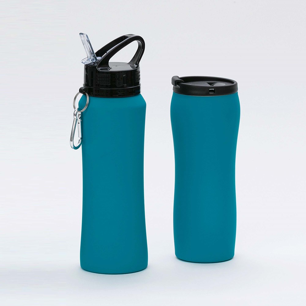 Set Bestehend Aus Trinkflasche Und Thermosbecher Colorissimo - türkis