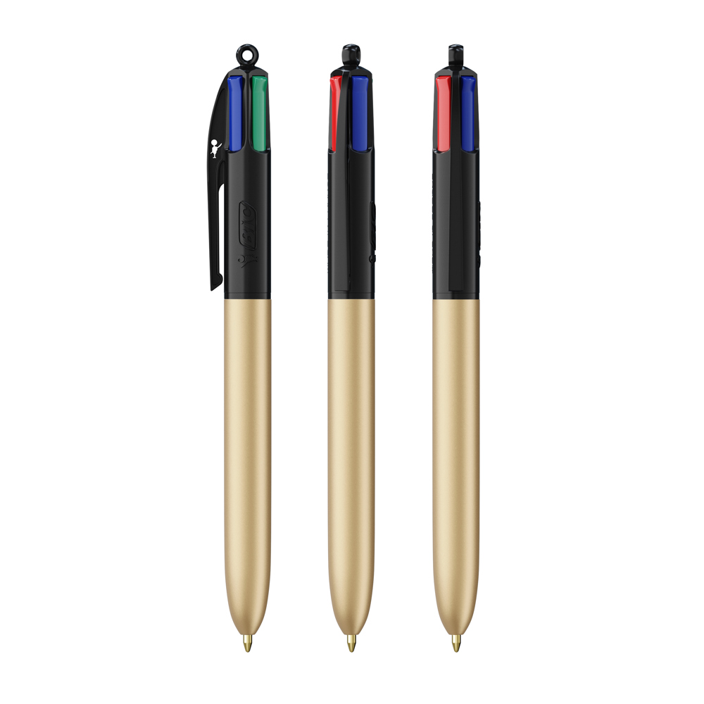 BIC® 4 Colours Glacé - Schwarz - Gold Glacé