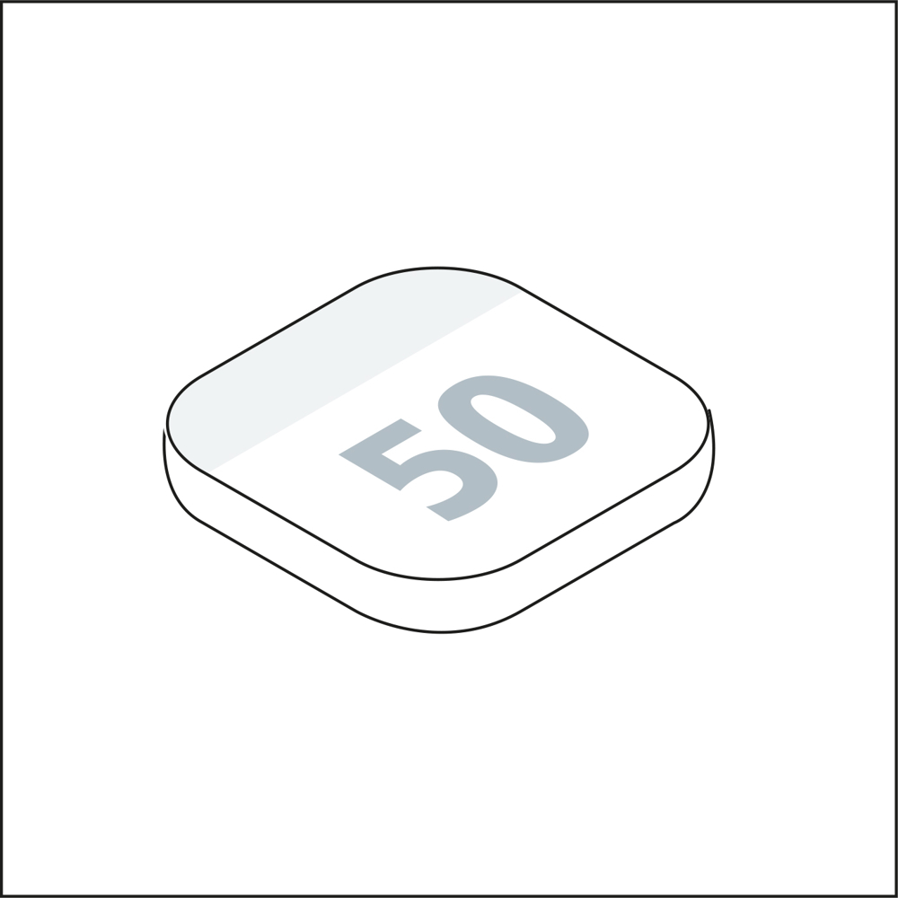 Haftnotizblock Plus Round, 66 × 66 mm