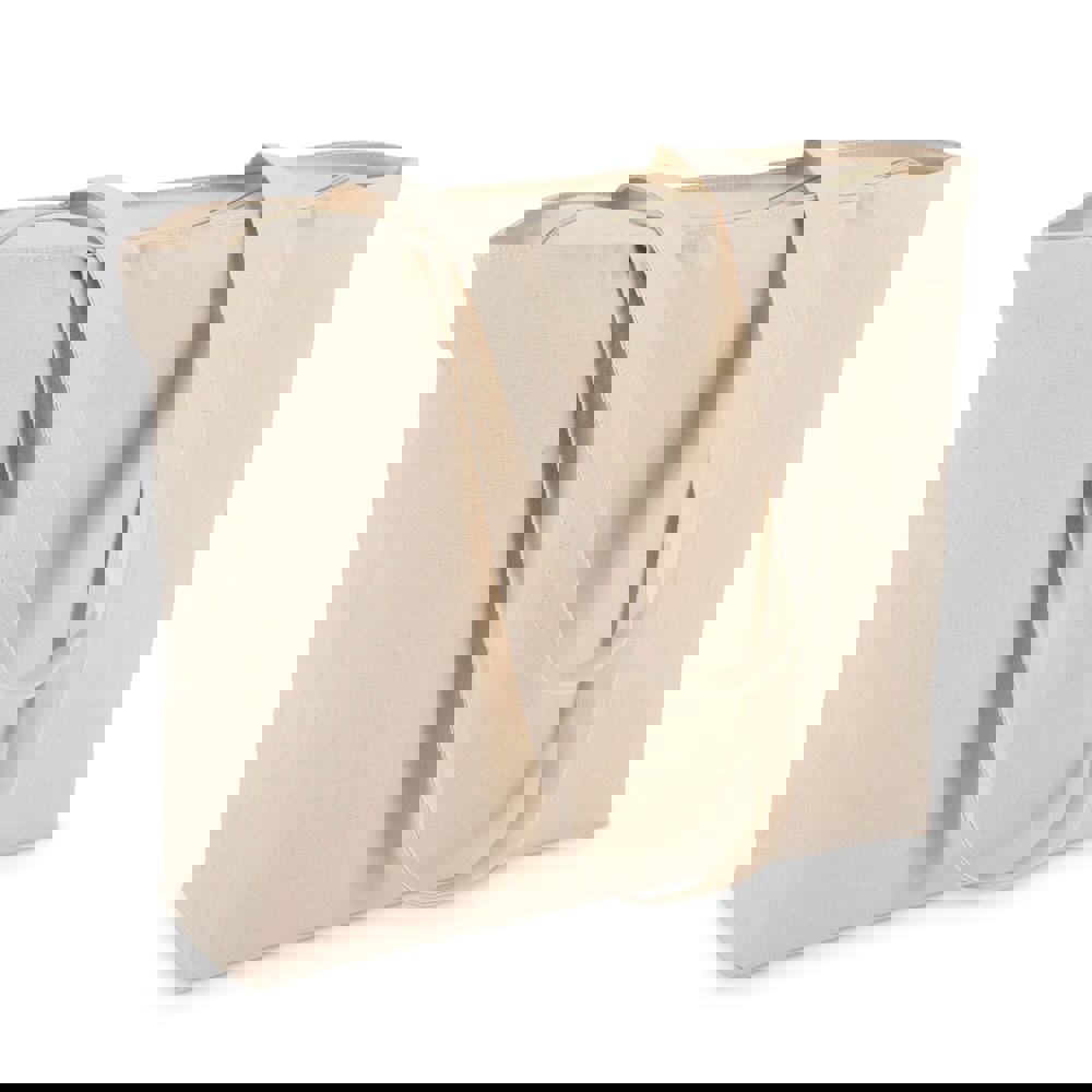 Baumwoll-Tragetasche mit Reißverschluss OEKO-TEX® 47 x 11 x 35cm 320g/m²