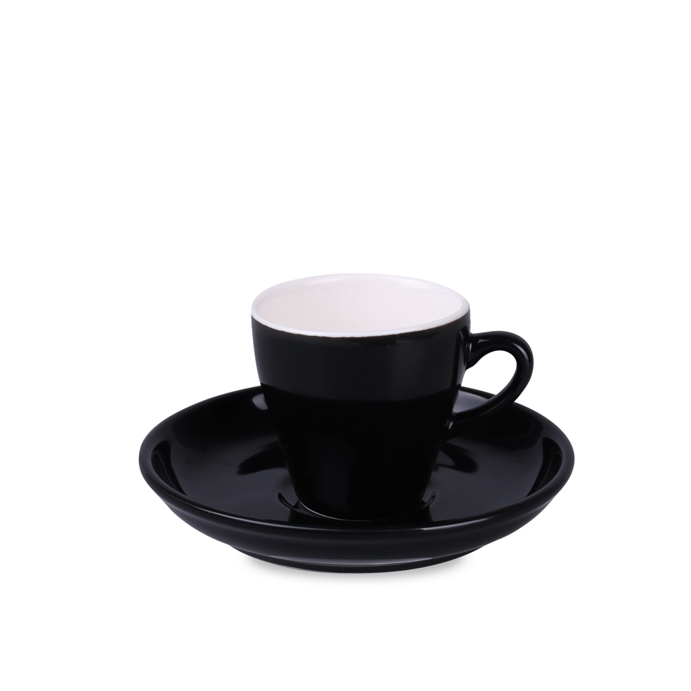 Tasse Verona Nero Set 0ml schwarz/weiß - black/white