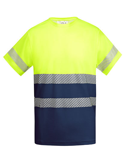 Roly Workwear - T-Shirt Tauri - Navy Blue 55, Fluor Yellow 221