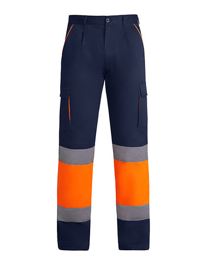 Roly Workwear - Trousers Enix - Navy Blue 55, Fluor Orange 223