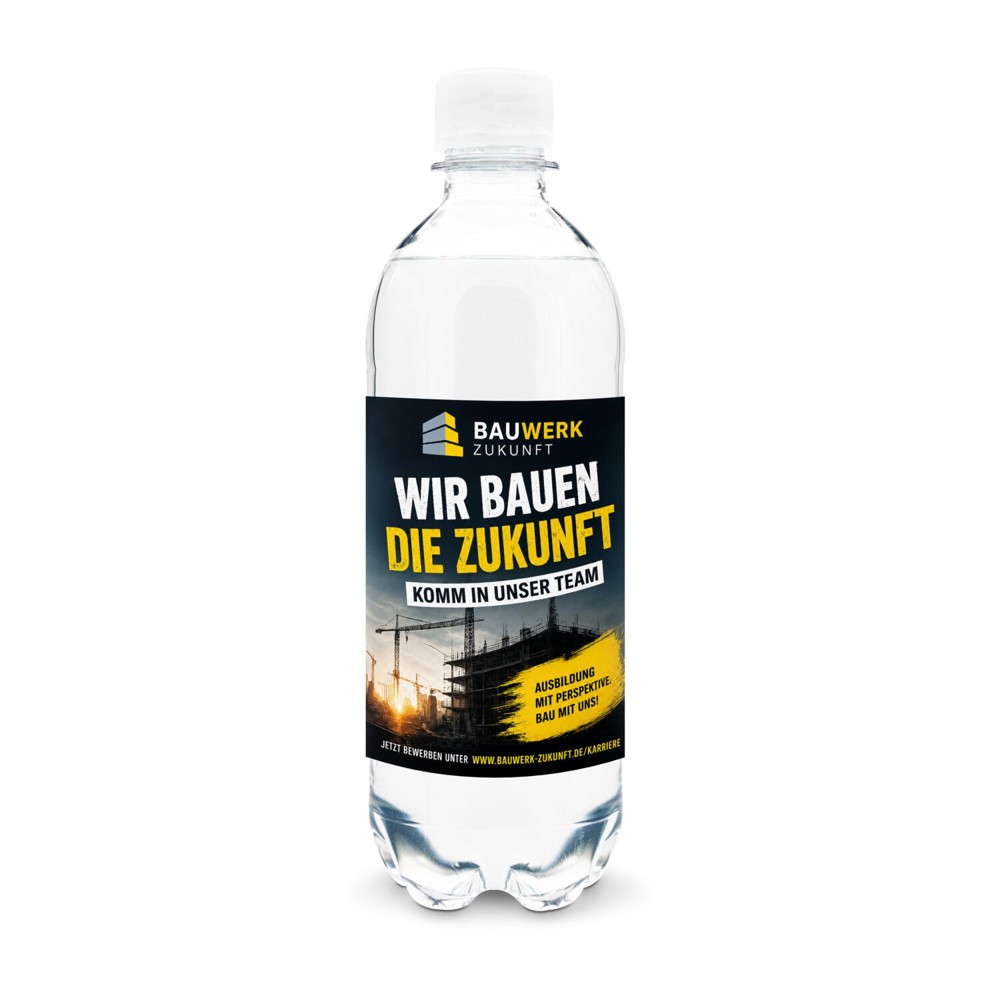 500 ml PromoWater - Mineralwasser, still, Hergestellt in Deutschland - Papier-Etikett
