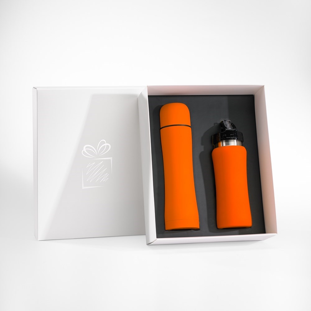 Set: Trinkflasche Und Thermosflasche Colorissimo - orange