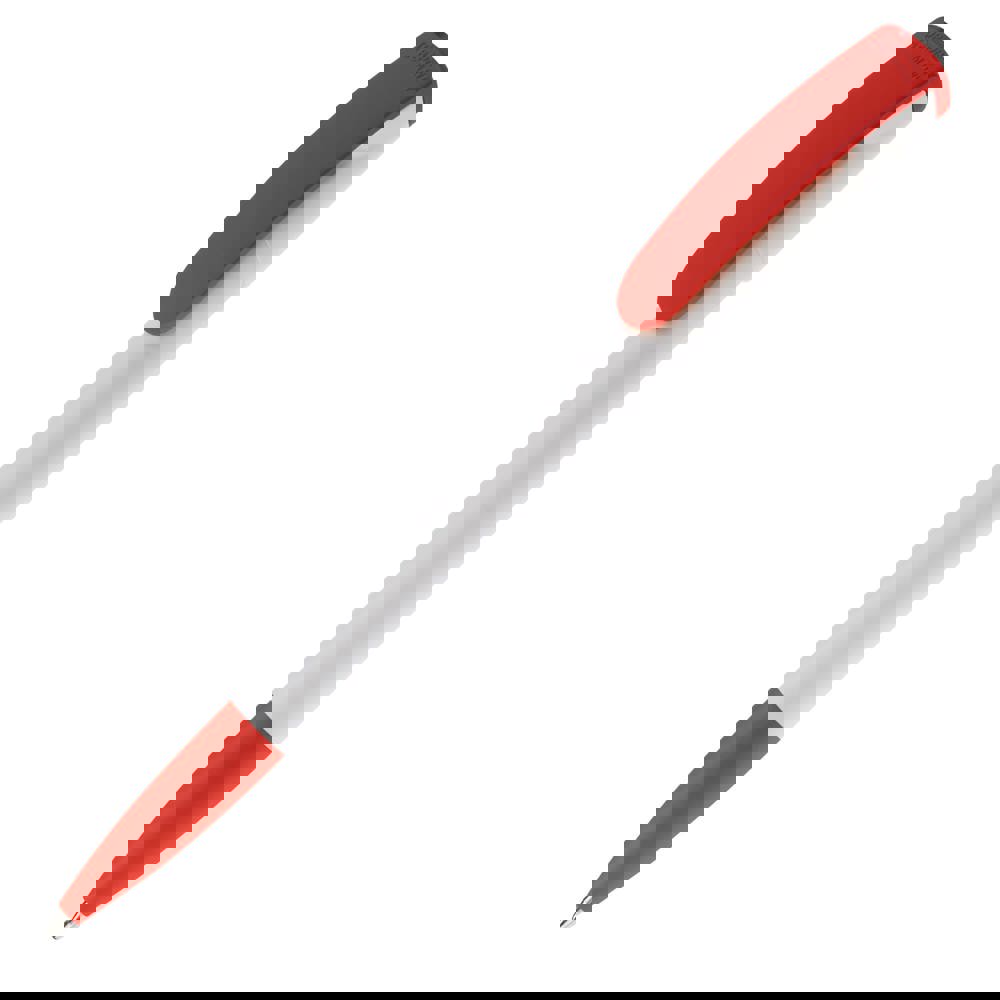 Kugelschreiber Deniro Hardcolour - Weiss / Rot