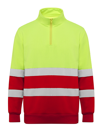 Roly Workwear - Sweatshirt Spica - Red 60, Fluor Yellow 221