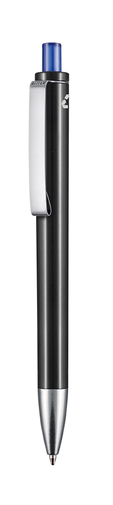 Kugelschreiber EXOS RECYCLED - schwarz recycled/royal-blau TR/FR