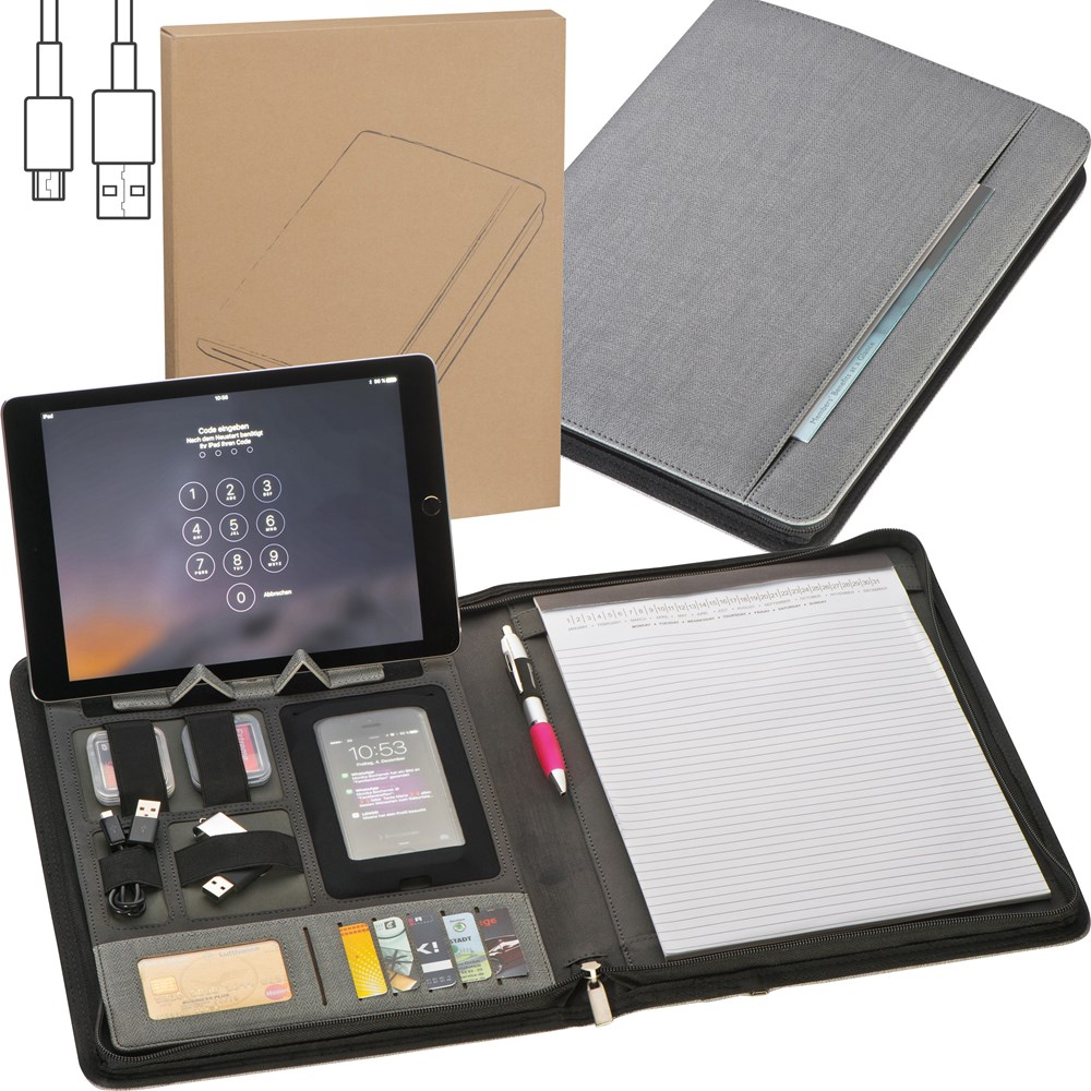 A4 Schreibmappe mit integrierter Powerbank JOCELYN
