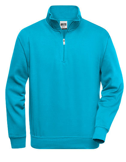 Daiber - Workwear Half Zip Sweat - Turquoise