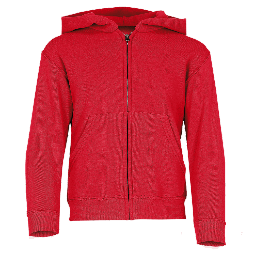 620450 - Kids Classic Hooded Sweat Jacket, rot, 116