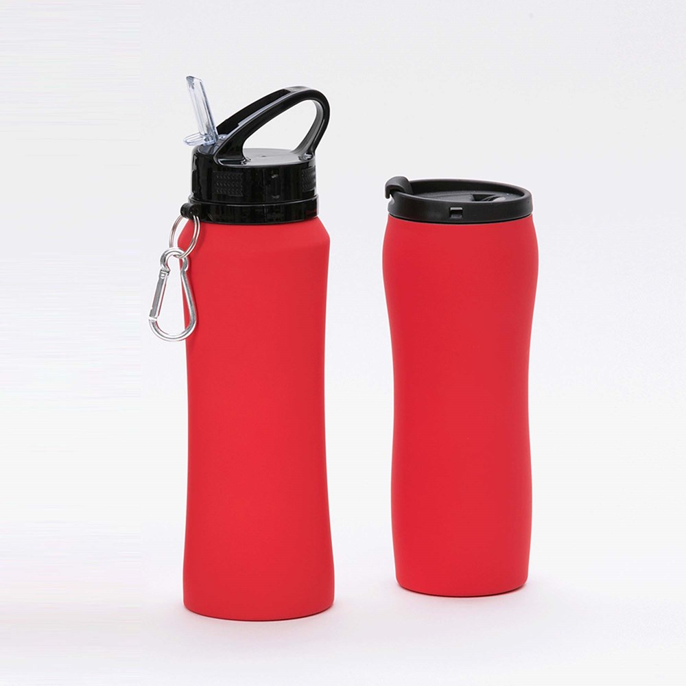 Set Bestehend Aus Trinkflasche Und Thermosbecher Colorissimo - rot
