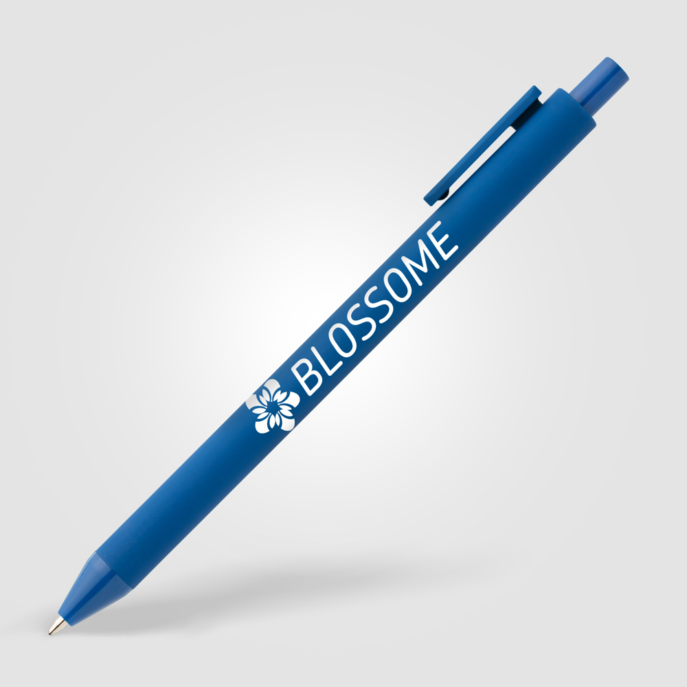 Bloom Klick-Kugelschreiber in Soft-Touch-Optik aus recyceltem Kunststoff