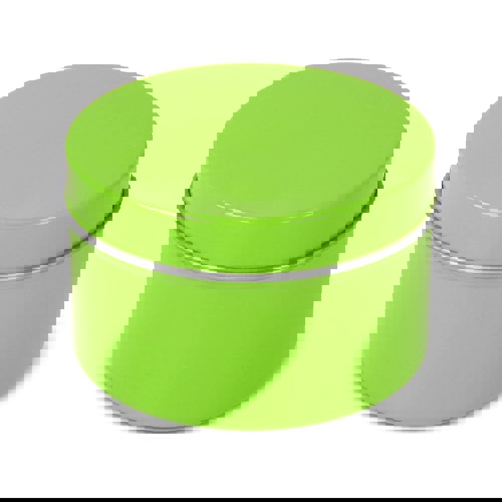 Kirtan-Duftkerze auf Pflanzenbasis in großer recycelter Dose - hellgrün