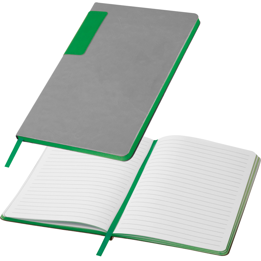 A5 Notizbuch mit farbigem Schnitt EVAN - grün