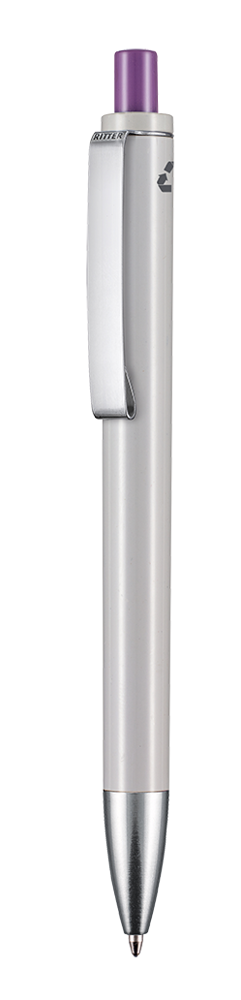 Kugelschreiber EXOS RECYCLED - grau recycled/violett