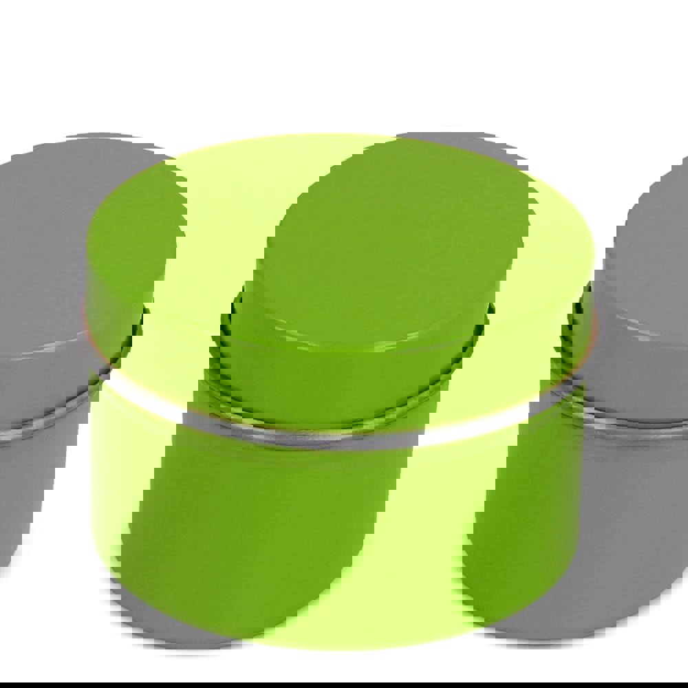 Dhyana-Duftkerze auf Pflanzenbasis in recycelter Dose - hellgrün