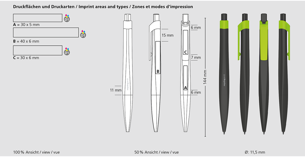 Klio-Eterna - Shape recycling - Druckkugelschreibermagenta