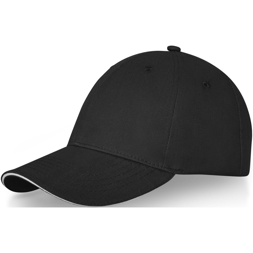 Darton 260 g/m² Sandwich Kappe mit 6 Segmenten - Schwarz