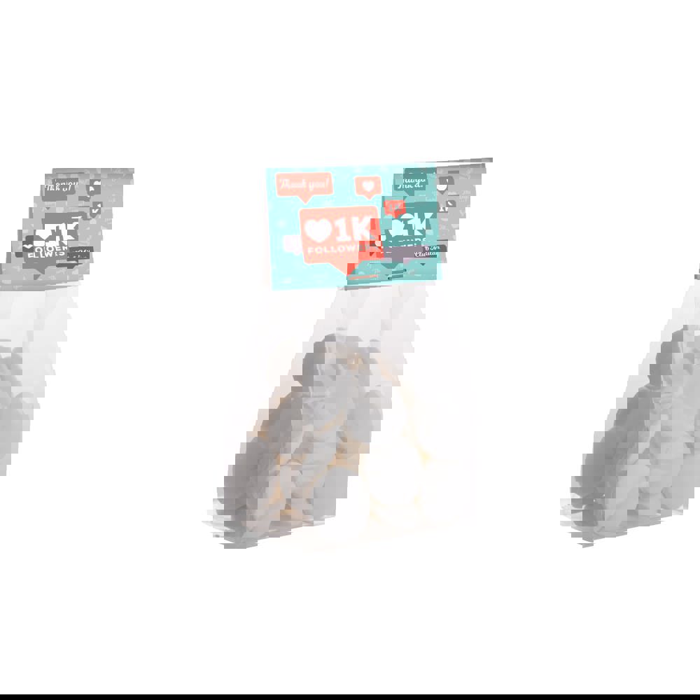 Blockbeutel mit Kopfkarte und 100 Gramm Süssigkeiten