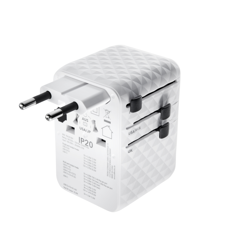 TROIKA Reiseadapter WORLDWIDE PULL 35