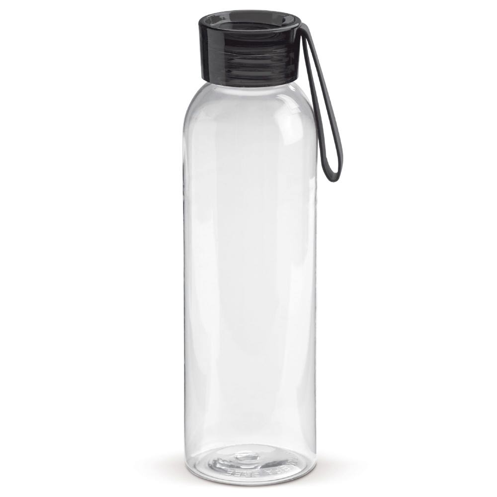 Trinkflasche 600ml - Transparent / Schwarz
