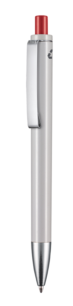 Kugelschreiber EXOS RECYCLED - grau recycled/signal-rot