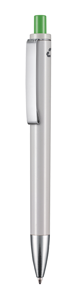 Kugelschreiber EXOS RECYCLED - grau recycled/Apfel-grün