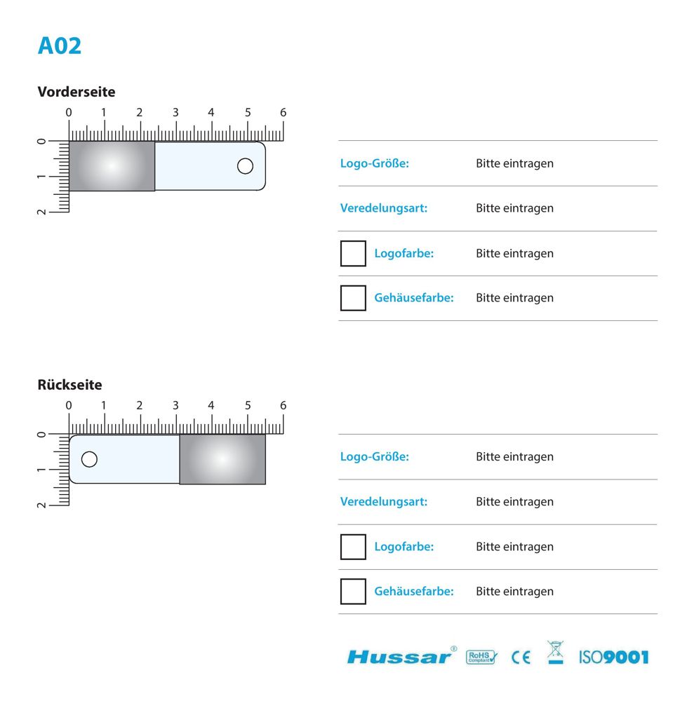 USB-Stick A02 USB 2.0 COB  32 GB LED WeißUSB 2.0 Flash Disk 32 GB