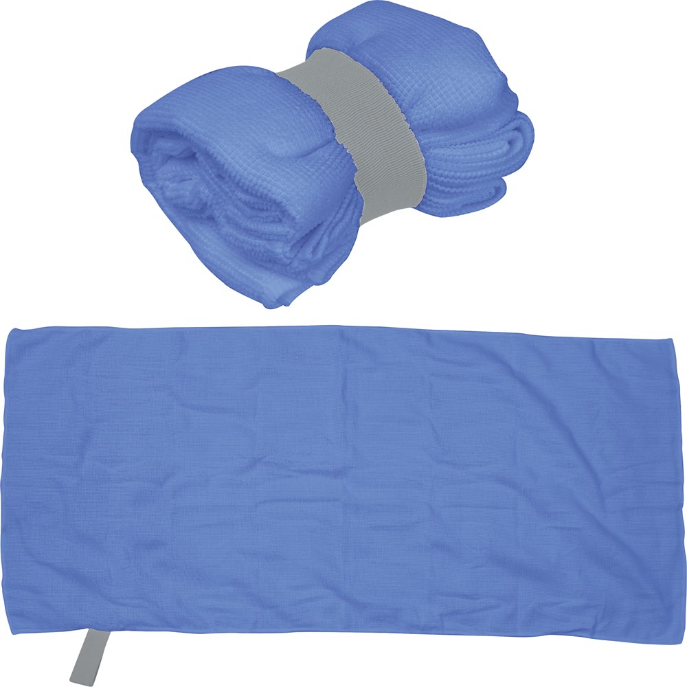 Mikrofaser Handtuch mit Gummiband HUGH - Blau