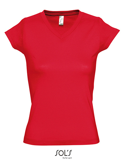 SOL´S - Women´s V-Neck-T-Shirt Moon - red