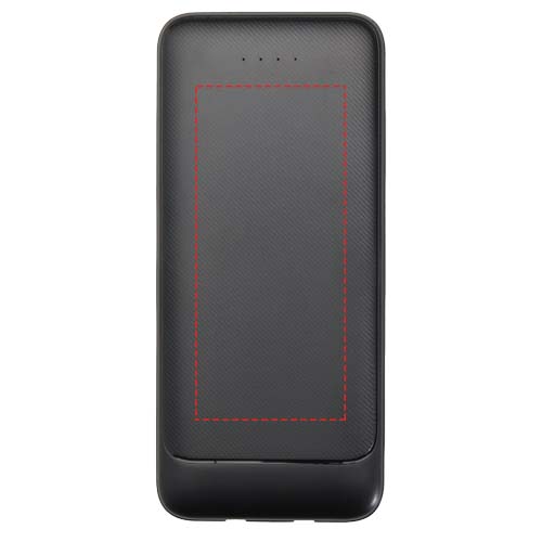 Adhil 10 W 10.000 mAh Powerbank aus recyceltem Kunststoff mit 2 integrierten Kabeln