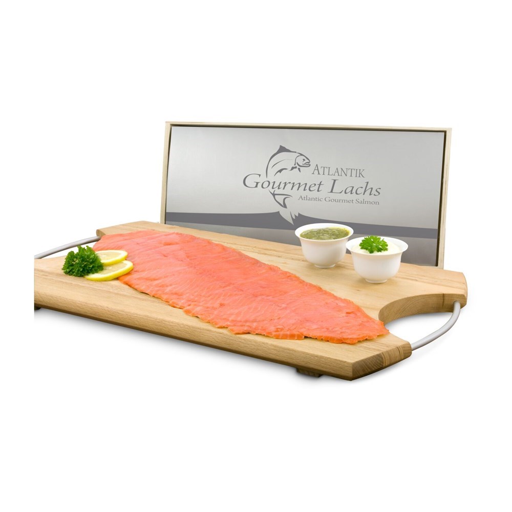 Lachs-Gutschein in Holzbox: Gourmet
