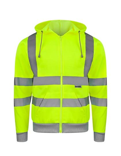 Korntex - Hi-Vis Workwear Hooded Sweat-Jacket Galway - Signal Yellow