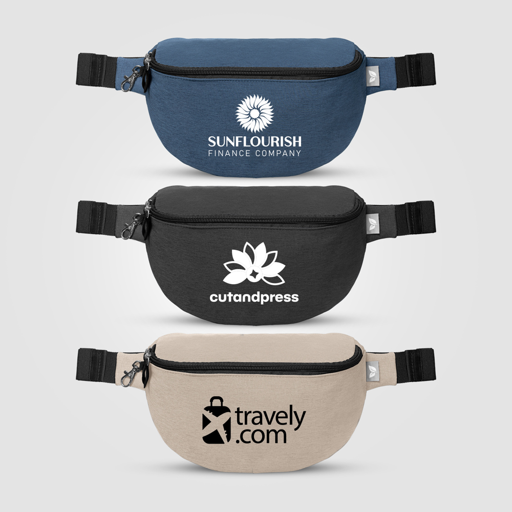 Helsinki Hüfttasche diebstahlsicher mit Haken-Reißverschluss aus rPET - 2 L