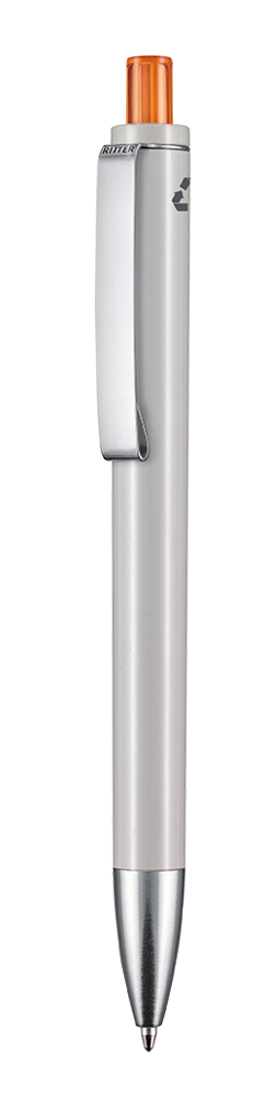 Kugelschreiber EXOS RECYCLED - grau recycled/clementine-orange TR/FR