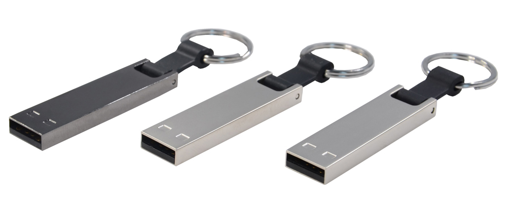 Modell Mini 070 USB 2.0 COB  64 GB Silber (matt), Silikonband SchwarzUSB 2.0 Flash Disk 64 GB