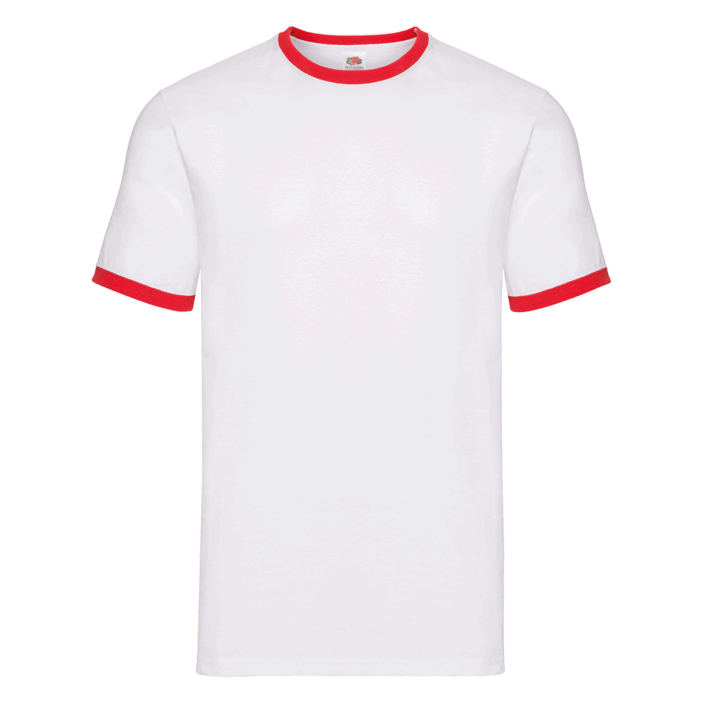 611680 - Valueweight Ringer T-Shirt - Weiß/Rot