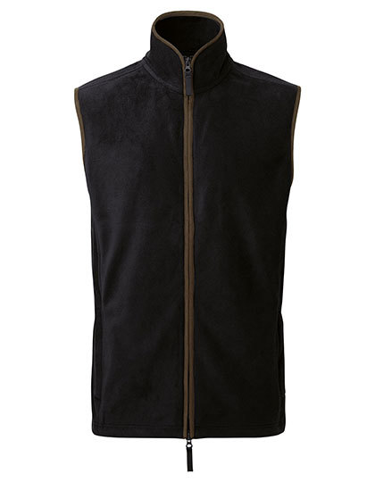 Premier Workwear - Men´s ´Artisan´ Fleece Gilet - Black (ca. Pantone Black C), Brown (ca. Pantone 4975C)