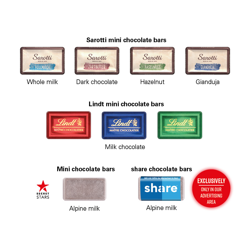 Tower Adventskalender, Graspapier, Sarotti Schokotäfelchen