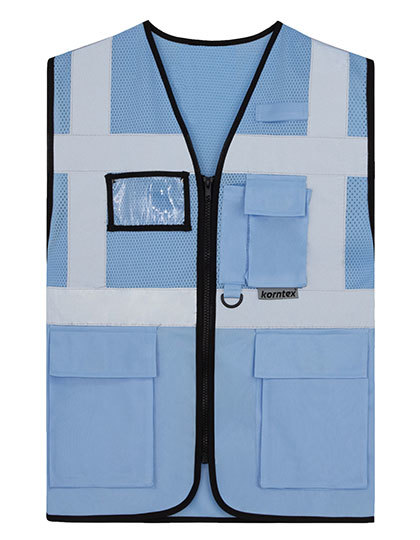 Korntex - Multifunctional Hi-Vis Mesh-Vest Athens - Sky Blue