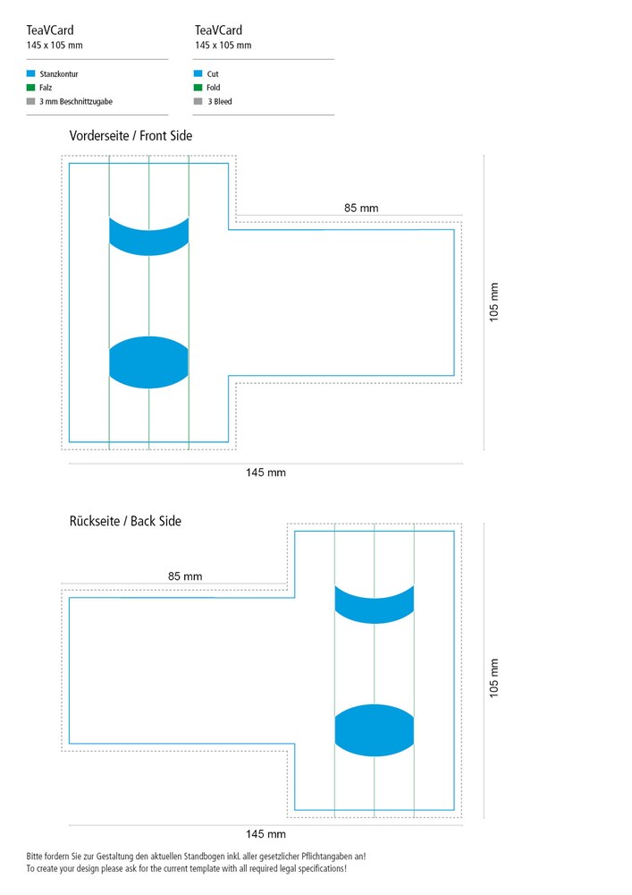 Tea-V-Card Visitenkarte inkl. 1  TeaStick "Individ. Design"