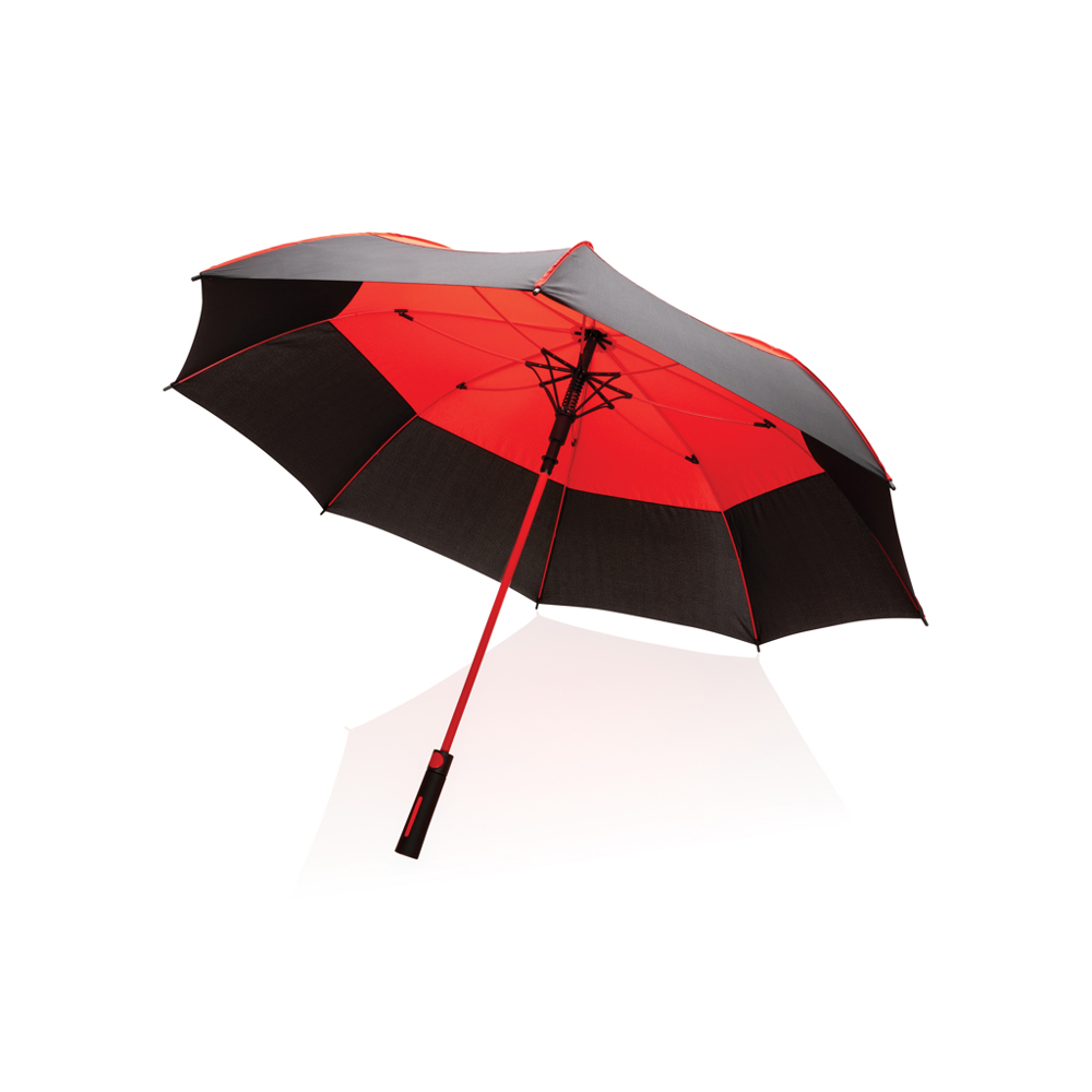 27" Impact AWARE™ RPET 190T Auto-Open Stormproof-Schirm - rot (± PMS 032)