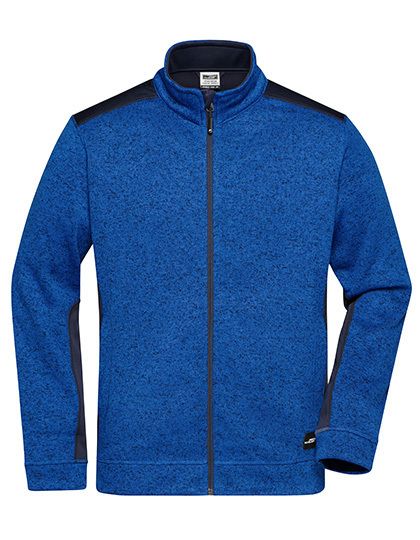 Daiber - Men´s Knitted Workwear Fleece Jacket -STRONG- - Royal Melange, Navy